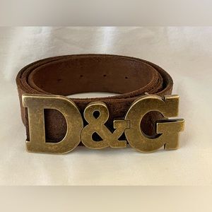 Dolce & Gabbana | D&G logo Brown Cowhide Leather Belt